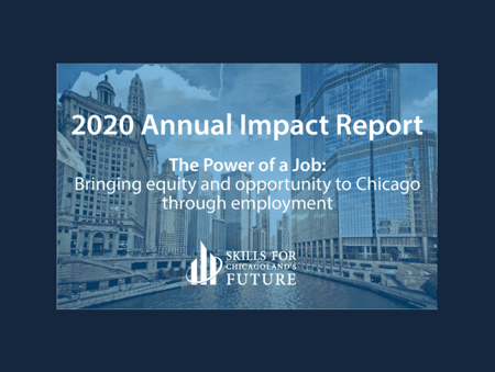  Impact Report Title over Chicago Skyline