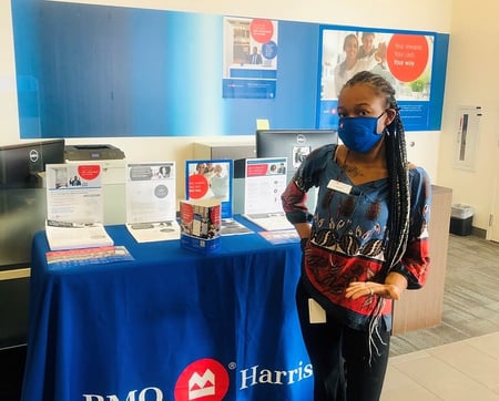 Mariah with BMO Harris display