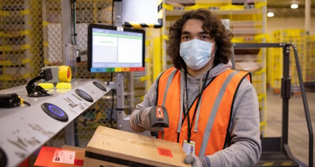 Amazon employee with PPE