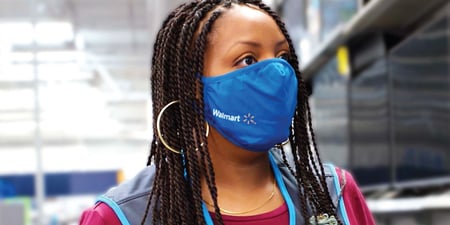 walmart retail associate with mask