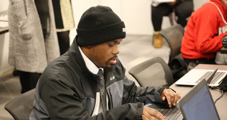 job seeker at interview