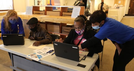 job seeker at hiring event