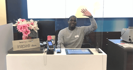 Anthony works at his desk at BMO